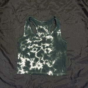 Tie-Dye Tank Top - Green and White
